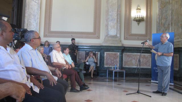 Eusebio Leal en el Capitolio de La Habana 