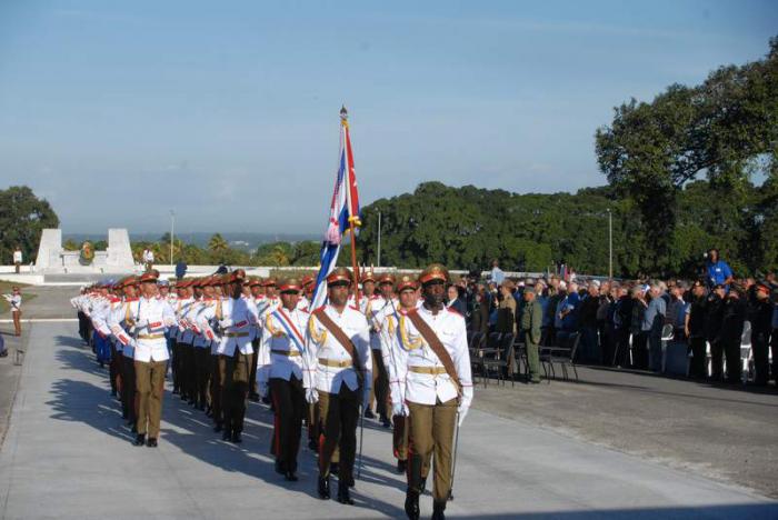 acto político y ceremonia militar por el aniversario 122 de la  caída en combate del  Mayor General Antonio Maceo Grajales y su ayudante el capitán Panchito Gómez  Toro, cuyos restos reposan en el Mausoleo El Cacahual.