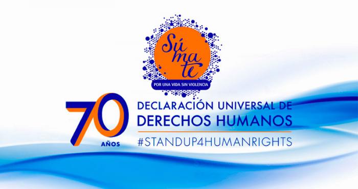 Logo de la campaña Súmate 70 Declaración Universal de Derechos Humanos.