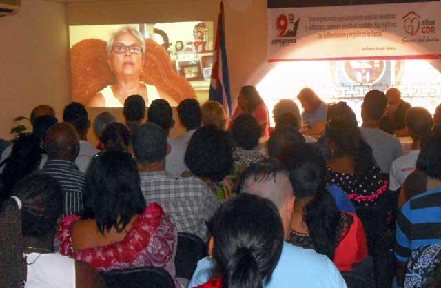 personas, pantalla, reunión