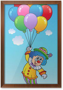 globos, imagen de payaso, cielo