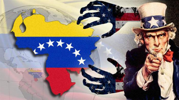 Imagen que muestra bandera de Venezuela, y la imagen del tio sam.