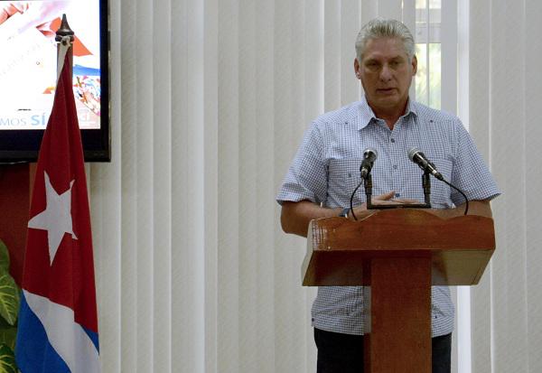 Miguel Díaz-Canel Bermúdez, Presidente de los Consejos de Estado y de Ministros, asistió a la clausura de la segunda edición del Taller Nacional de Informatización y Ciberseguridad Territorial
