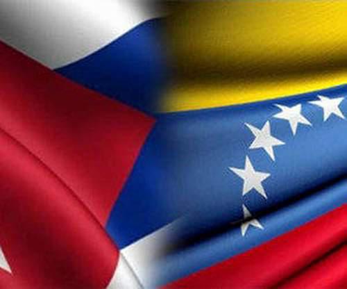 Banderas Cuba-Venezuela.