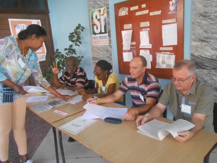 prueba dinámica realizada el 17 de febrero en los colegios electorales de toda Cuba.