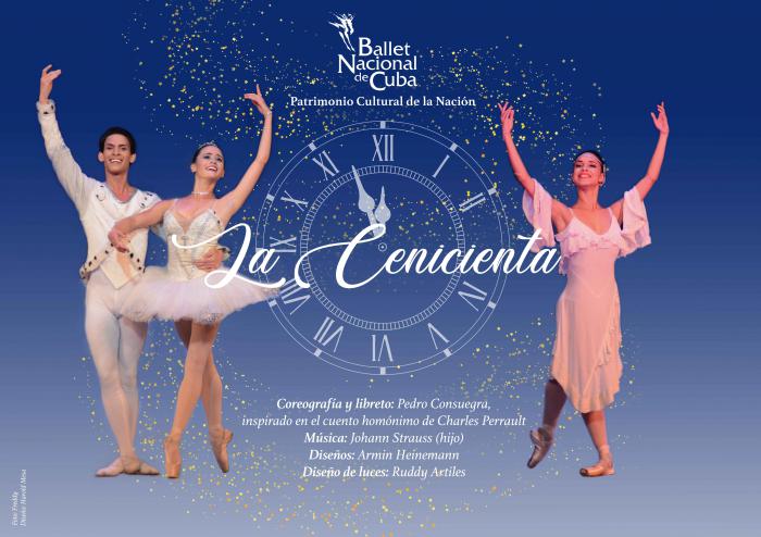 Afiche de la presentación de La Cenicienta por el Ballet Nacional de Cuba en el Gran Teatro de La Habana 