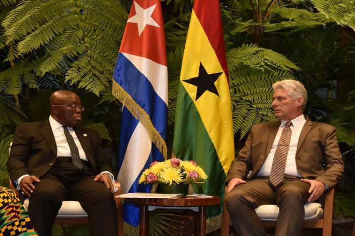 Diaz-Canel dialoga con presidente de Ghana, Nana Addo Dankwa Akufo-Addo