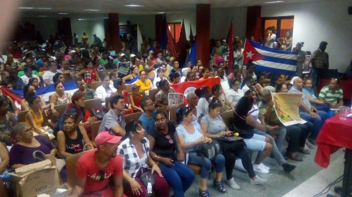 Trabajadores del habanero municipio de Cotorro celebraron este miércoles la plenaria municipal por el Primero de Mayo