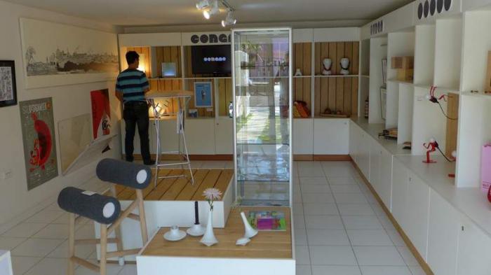 Hombre mirando una exposición 