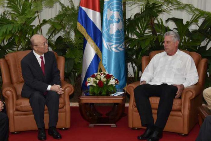 Díaz-Canel dialoga con director general de la OIEA, Yukiya Amano