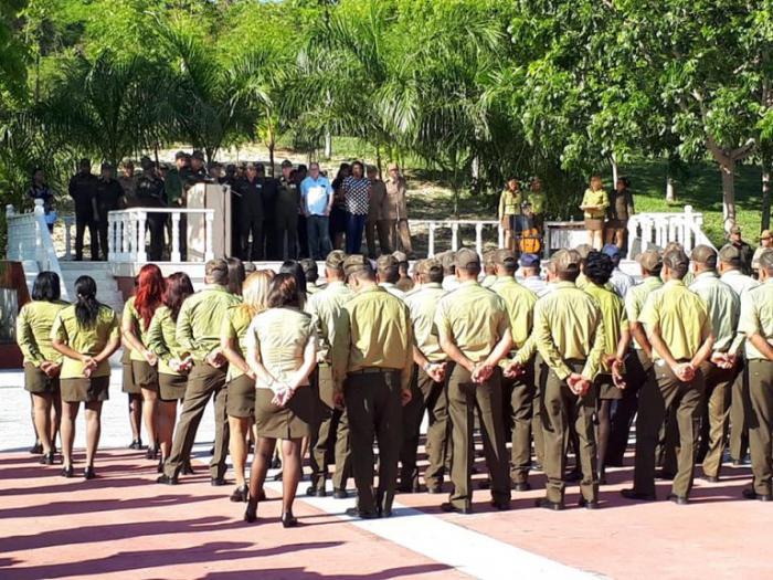 Acto en Santiago de Cuba por el aniversario 58 del Minint.