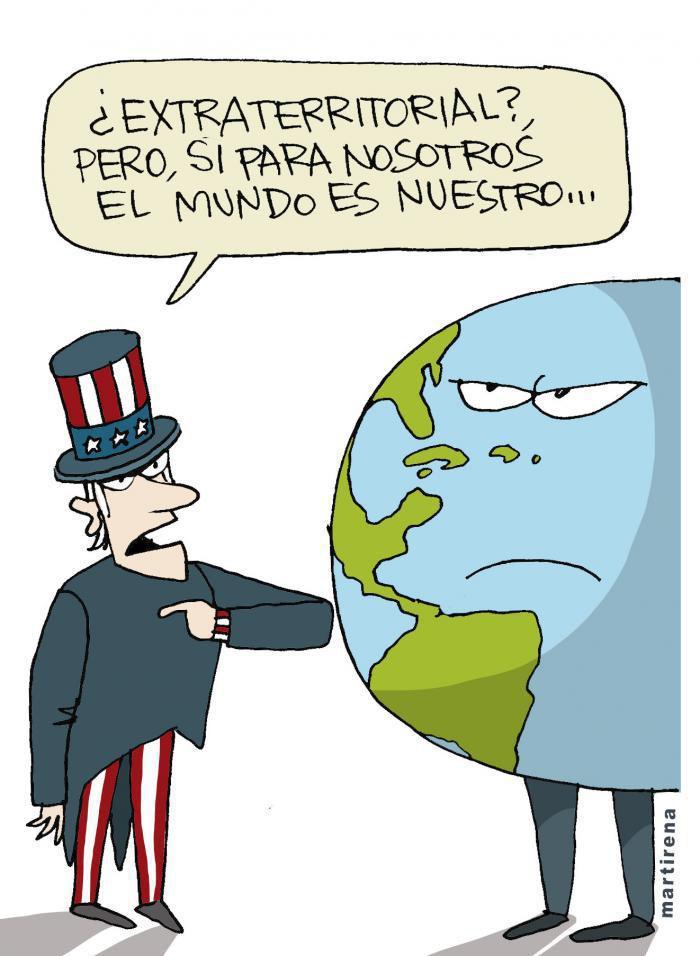 caricatura contra el bloqueo y la helms burton