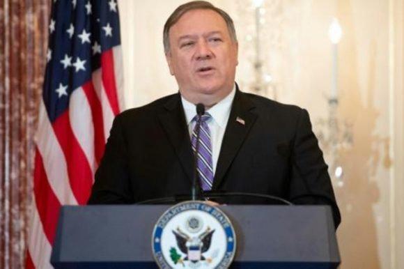 El secretario de Estado de E.EUU., Mike Pompeo, presenta el informe sobre el tráfico de personas el 20 de junio de 2019 en Washington. 