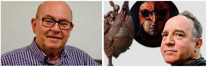 Felicita Díaz-Canel a Miguel Barnet y Roberto Fabelo