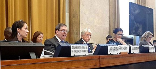 Intervención de Bruno Rodríguez en Ginebra