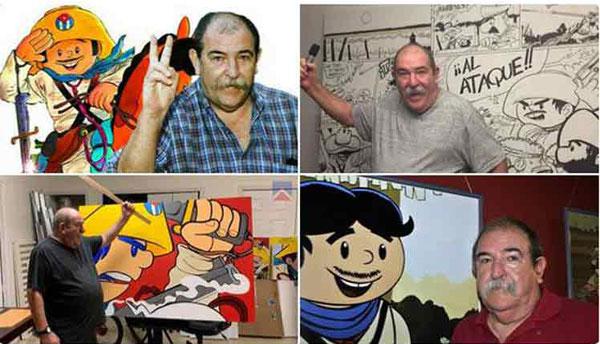 Juan Padrón junto a Elpidio Valdés