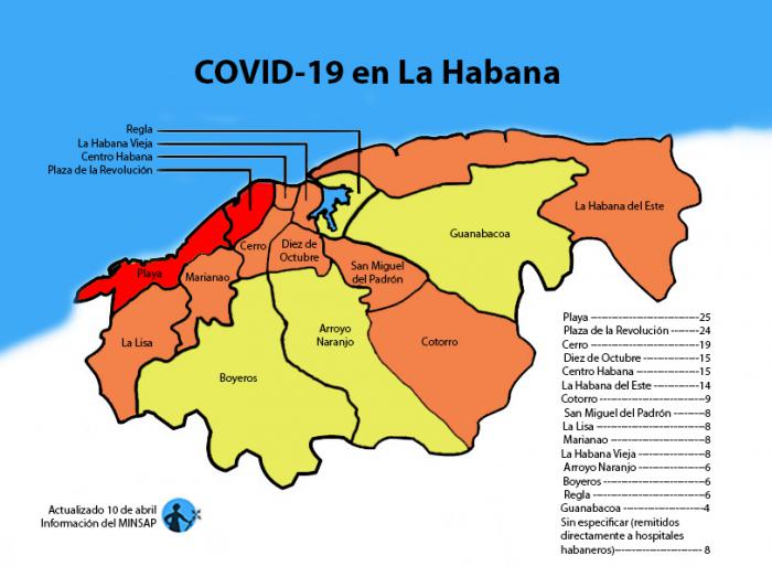 mapa datos actualizados coronavirus covid-19 habana