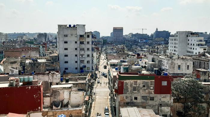 Vista aérea de Centro Habana, el municipio de mayor riesgo epidemiológico