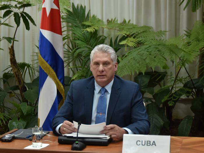 Diaz-Canel en la Cumbre del NOAL dedicada al Covid-19