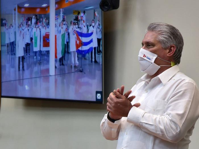 Diaz-Canel, recibimiento a los médicos que laboraron en Lombardía en la lucha contra la Covid-19