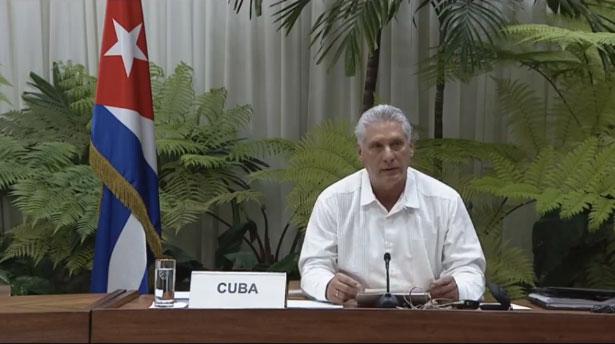 Miguel Díaz-Canel en Conferencia de Alto Nivel del ALBA-TCP sobre Economía, Finanzas y Comercio frente a la COVID-19