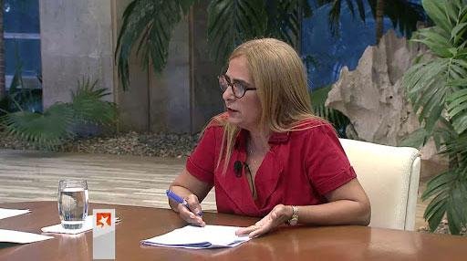 Meisi Bolaños Weiss, ministra de Finanzas y Precios hablando