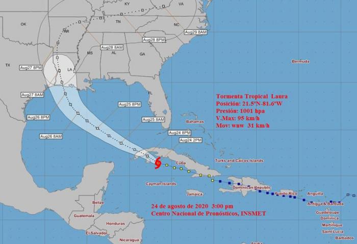 Tormenta tropical Laura se interna en el golfo de Batabanó