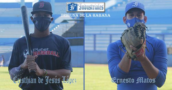 Cristhian de Jesús López y Ernesto Matos, novatos del equipo de Industriales