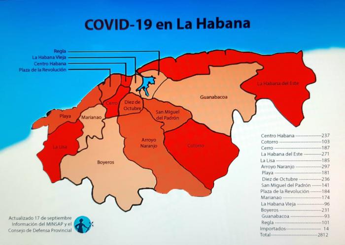 Mapa COVID-19, al cierre del 17 de septiembre del 2020