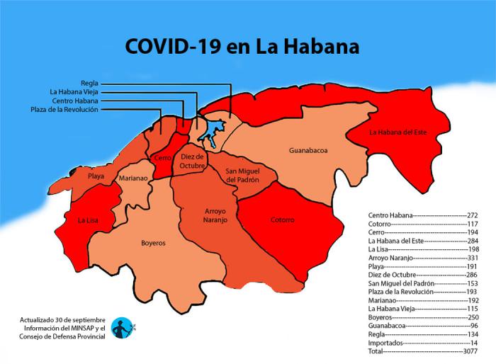 Mapa COVID-19, al cierre del 29 de septiembre del 2020
