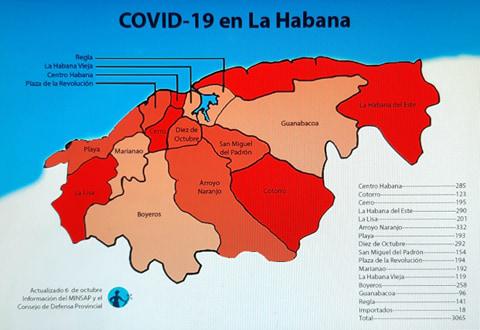 Mapa COVID-19, al cierre del 5 de octubre del 2020