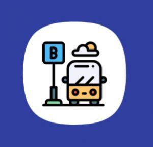 Guagua y parada, empresa Viajero