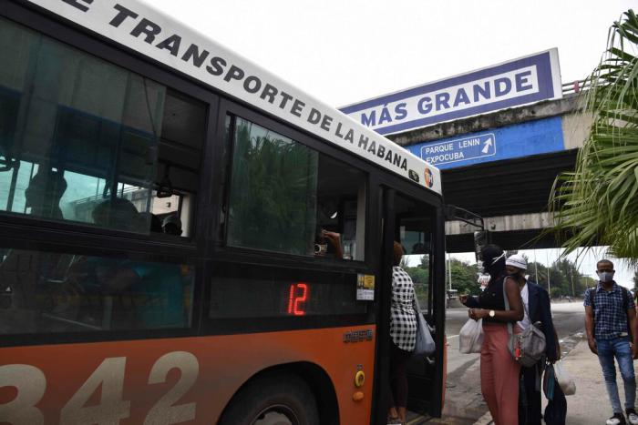 transporte, omnibus, personas, habana