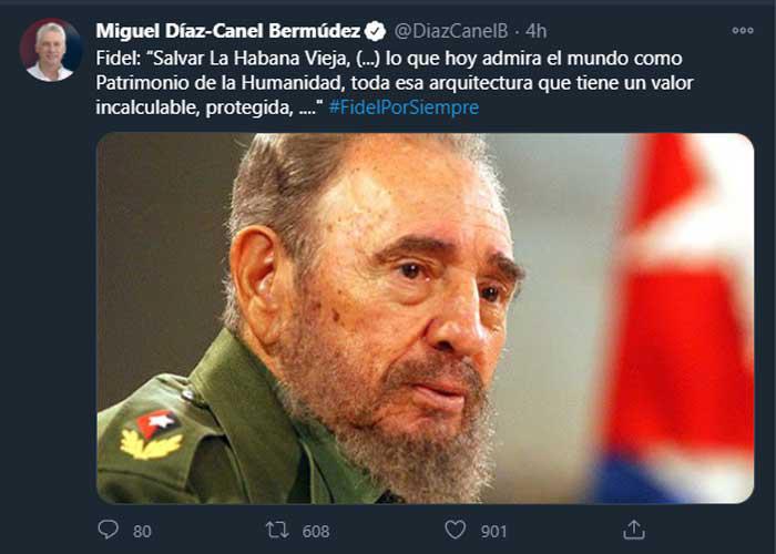 Díaz-Canel rememora palabras de Fidel Castro sobre La Habana
