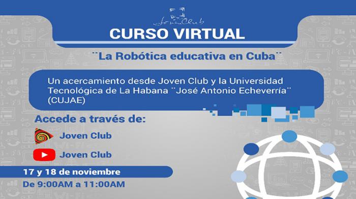 Cartel de promoción del curso virtual de Robótica