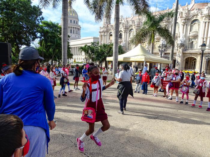 Acto por los Derechos Humanos en el Parque Central, La Habana Vieja.