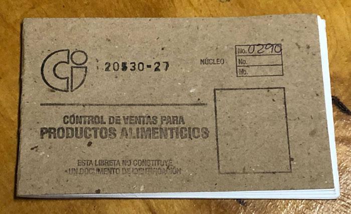 Libreta de abastecimiento de productos alimenticios