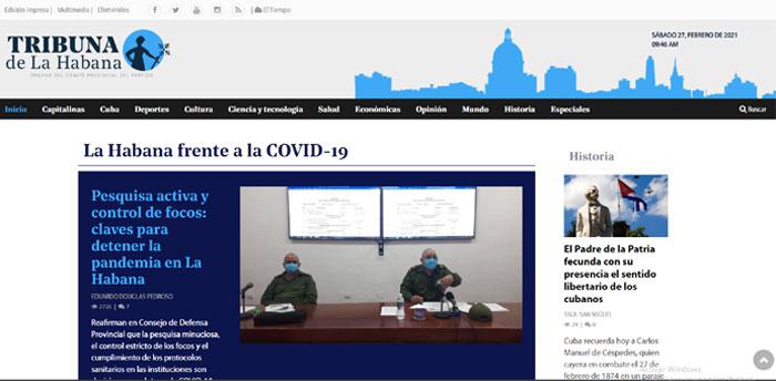 Sitio web de Tribuna de La Habana