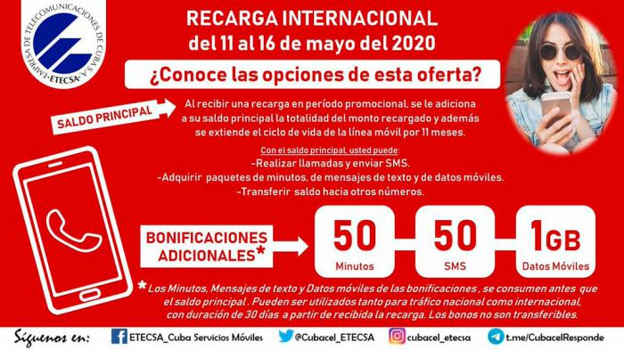 Desmiente ETECSA rumores sobre servicio de recarga móvil internacional