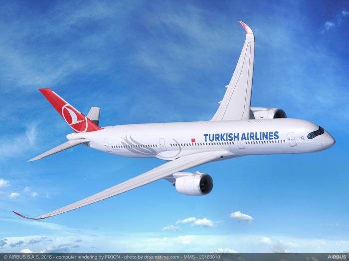 Avión de aerolínea nacional turca, Turkish Airlines