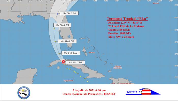 Elsa se desplaza sobre Mayabeque