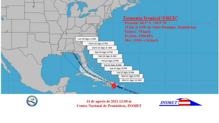 Mapa tormental tropicla Fred