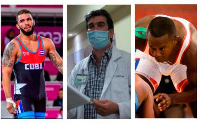 Este fin de semana agasajaron a los luchadores Geandry Garzón (libre) y Daniel Gregorich (greco), así como al doctor en medicina del deporte, Yamil Gutiérrez.