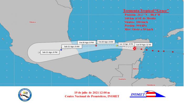 Huracán Grace-19 agosto. 1:00 pm