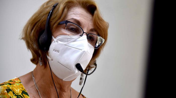 Carmen Beatriz Borrego Calzadilla, directora nacional de Salud Mental del Ministerio de Salud Pública de Cuba (Minsap), participa en una sesión de conversaciones en vivo con expertos sobre el impacto de la pandemia de COVID-19 sobre la atención en la salud mental y los esfuerzos realizados para apoyar a los países a mejorar el acceso a ella, en vieoconferencia como parte de las actividades organizadas para conmemorar el Día Mundial de la Salud Mental, en la sede de la Organización Panamericana de la Salud (OPS), el 8 de octubre de 2021.  ACN FOTO/Omara GARCÍA MEDEROS/ogm