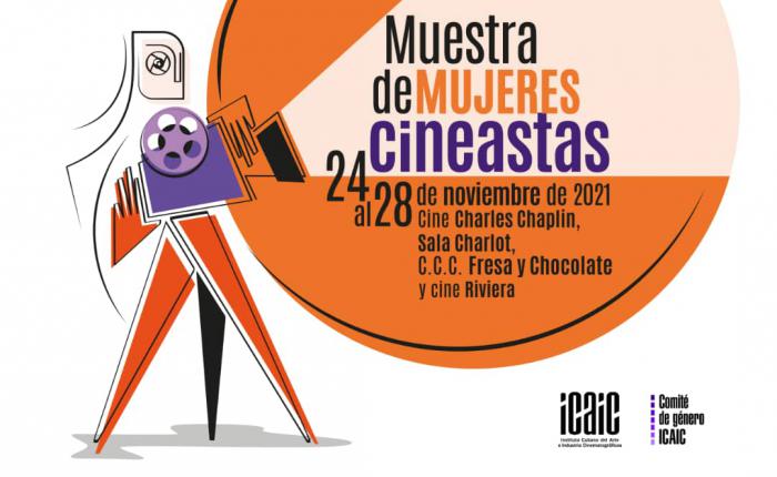 Cartel de la muestra de Mujeres cineastas del 24 al 28 de noviembre