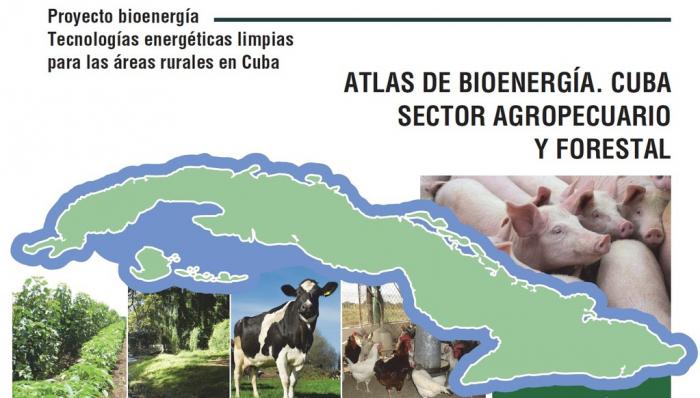 Cartel de Atlas de Bioenergía Cuba, sector agropecuario y forestal