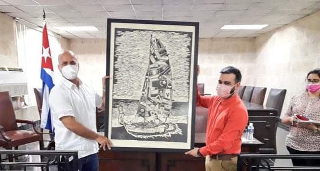 
El Héroe de la República de Cuba,Gerardo Hernández Nordelo,Coordinador Nacional de los Comités de Defensa de la Revolución (CDR), intercambio con jueces y trabajadores del Tribunal Provincial Popular de la Habana 