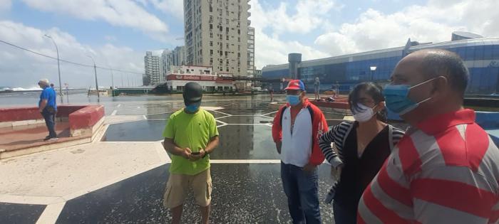 Ligeras penetraciones de mar en Plaza de la Revolución