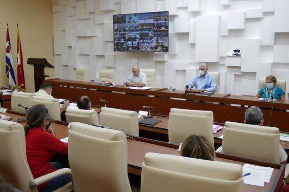 Presidencia y participantes en la videoconferencia